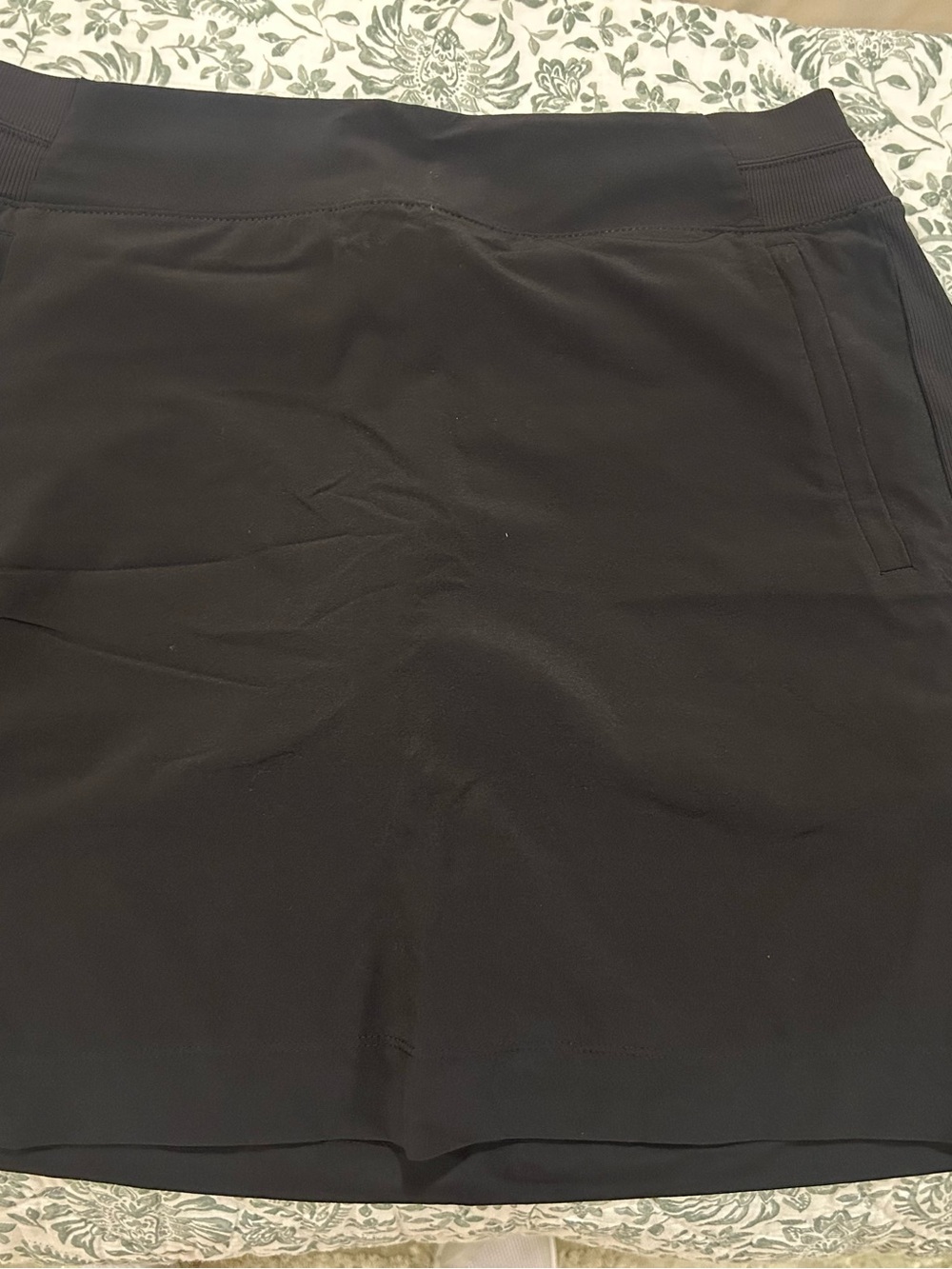 Athleta Black Ribbed-Waist Athletic Skort